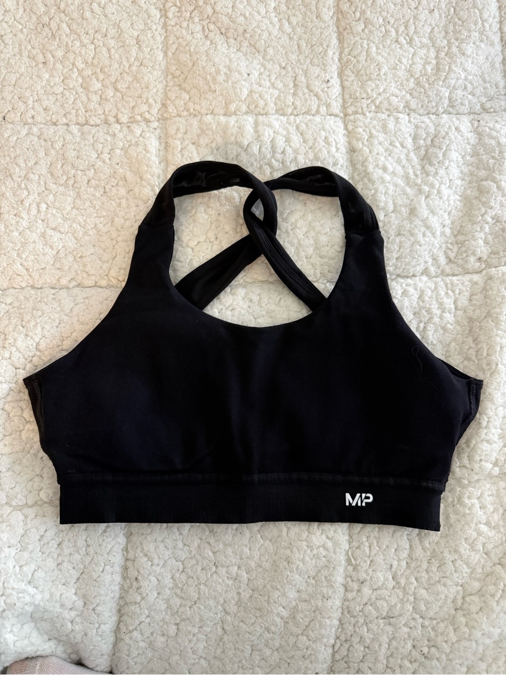 MP Women's Black Cross-Strap Sports Bra - Light Support
